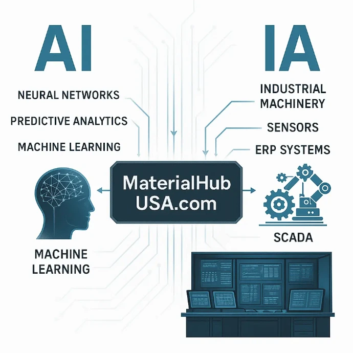 industrial IT software services, AI industrial ERP, industrial intelligence IA, manufacturing ERP MES MRP, utility asset work order software, EPC project procurement software, oil and gas maintenance software, logistics warehouse fleet systems, datacenter operations ITSM, ISO ESG compliance software